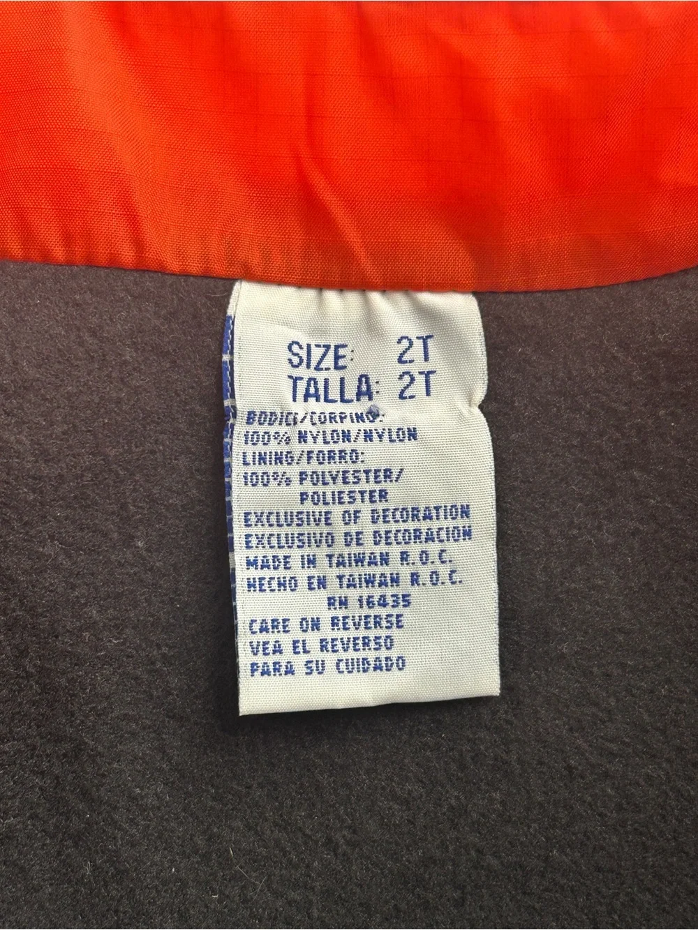 Vintage Bob the Builder Vest Size 2T Orange Fleece Lined Construction Cone Zip